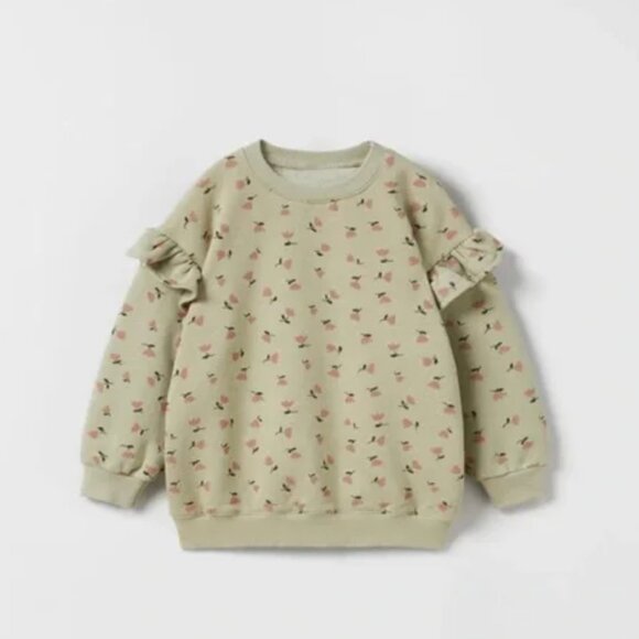 Zara Girls Floral Sweatshirt Size 3-4T - Picture 1 of 5